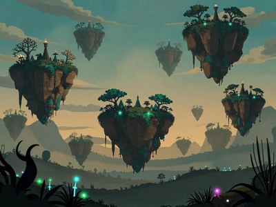 Orbit Drift Notes - indie puzzle exploration game with bioluminescent floating islands