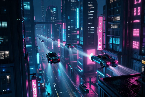 Neon Cities Shelf - curated collection of cyberpunk aesthetic games set in dystopian futures